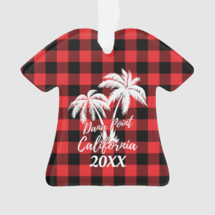 Dana Point California Palm Tree Plaid Personnalisé