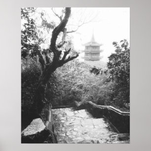 Danang Vietnam, Tempel uitzicht Marble Mountain Poster