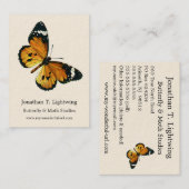 Danaus chrysippus - Plain Tiger of African Queen Visitekaartje (Voorkant / Achterkant)