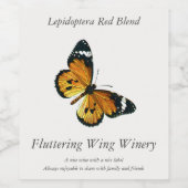 Danaus chrysippus - Plain Tiger of African Queen Wijn Etiket (Enkel label)