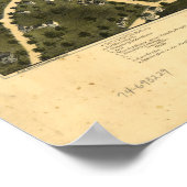 Danbury Connecticut 1885 Antiek Panoramische Kaart Poster (Hoek)