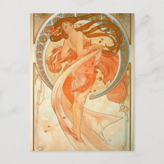 "Dance" - Art Nouveau - Alphonse Mucha Briefkaart (Voorkant)