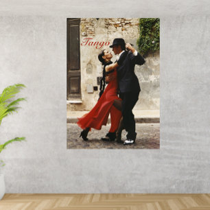 Dance Art, Tango, Red, Black, Latijn Dance Canvas Afdruk