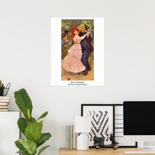 Dance at Bougival by Pierre-Auguste Renoir Poster (Thuiskantoor)