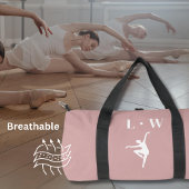 Dance Bag - Roze Initialen Naam Duffle Bag Plunjezak