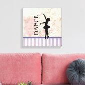 Dance - Ballerina Silhouette  achtergrond Canvas Afdruk (Insitu (Woonkamer))
