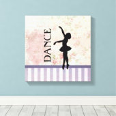 Dance - Ballerina Silhouette  achtergrond Canvas Afdruk (Insitu (Houten vloer))