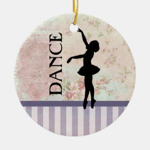 Dance - Ballerina Silhouette achtergrond Keramisch Ornament