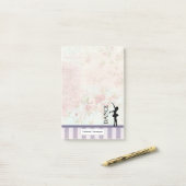 Dance - Ballerina Silhouette over achtergrond Post-it® Notes (Op bureau)