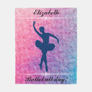 Dance Ballet Aangepaste Ballerina over de hele dag Fleece Deken