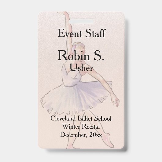 Dance Ballet Overweging Event Badge (Voorzijde)