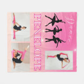 Dance Ballet Pink Gradient 3 Foto gepersonaliseerd Fleece Deken (Voorkant (Horizontaal))