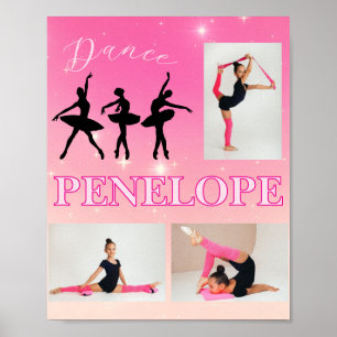 Dance Ballet Pink Gradient 3 Foto gepersonaliseerd Poster