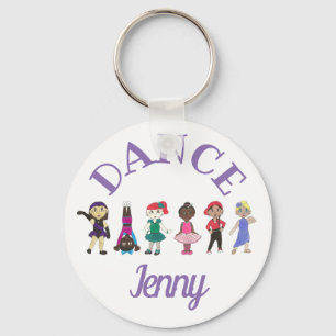 DANCE Ballet Tap Jazz Gepersonaliseerde Ballerina  Sleutelhanger