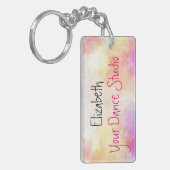 Dance begint met Custom Name en Dance Studio Sleutelhanger (Voorkant Links)