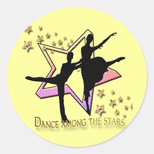 Dance between Stars Ronde Sticker (Voorkant)