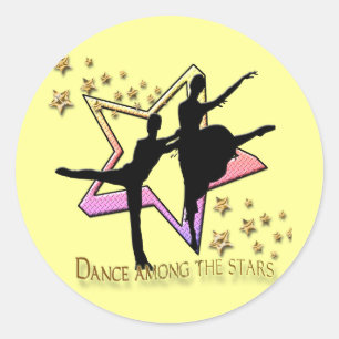 Dance between Stars Ronde Sticker