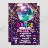 Dance Birthday Party Kinder Custom Kaart (Voorkant / Achterkant)