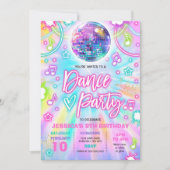 Dance Birthday Party Tie Dye Glow Dance Disco Kaart (Voorkant)