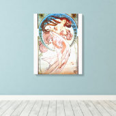 Dance by Alphonse Mucha Canvas Afdruk (Insitu (Houten vloer))