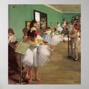 Dance Class - balletschilderen - door Degas Poster