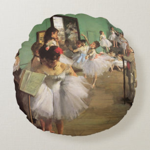 Dance Class by Degas,  Impressionisme Ballet Rond Kussen