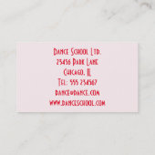 Dance Class of Teacher Colorful Visitekaartje (Achterkant)