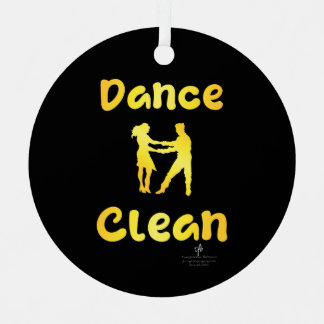 Dance Clean Golden Brass Round Metalen Ornament