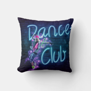Dance Club Neon Signet Coussin
