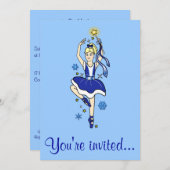 Dance Competition Invitation: Snowflake Dancer Kaart (Voorkant / Achterkant)