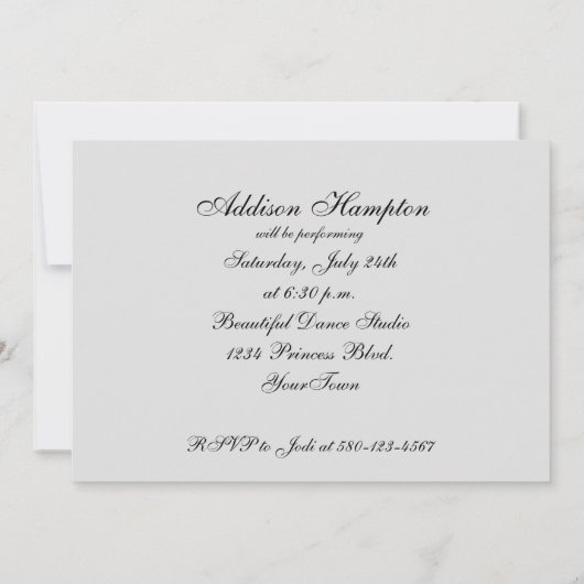 Dance Considérant Invitation (Dos)