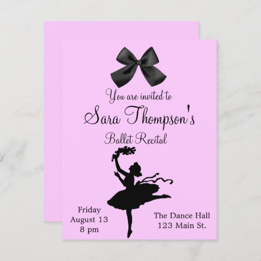 Dance Considérant Invitation (Devant / Derrière)