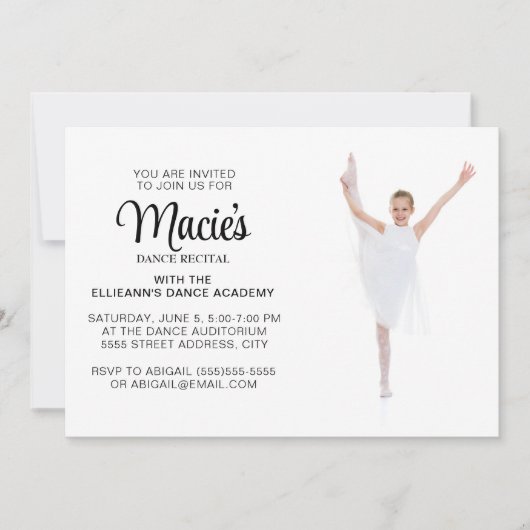 Dance Considérant Photo Invitation (Devant)