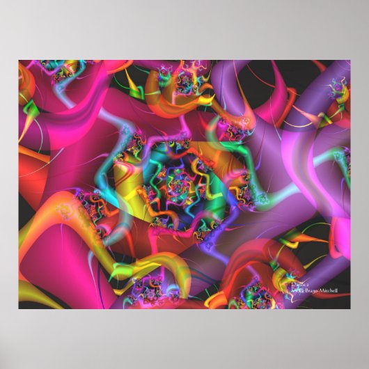 Dance Cool Cute Abstract Fine Art Fractal Poster (Voorkant)