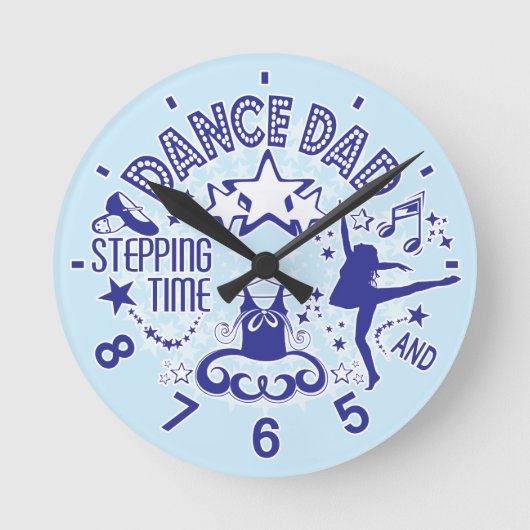 Dance Dad Clock Ronde Klok (Voorkant)