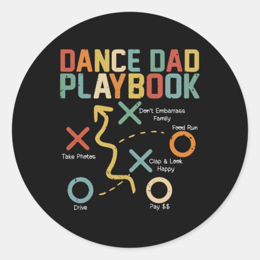Dance Dad Comp Grappig Playbook Dancing Daddy Prou Ronde Sticker (Voorkant)