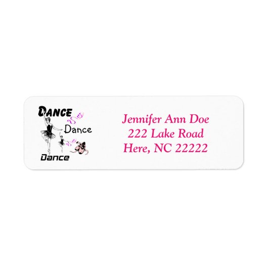 Dance Dance Dance Ballet Return Address Labels (Voorkant)