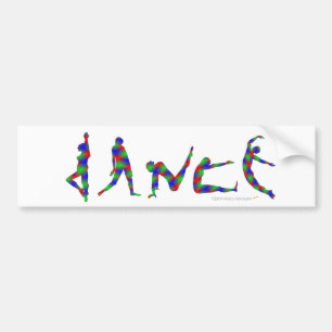 Dance Dancing Silhouette Multicolor Bumpersticker