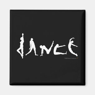 Dance Dansende Silhouette Black en White Magnet Magneet