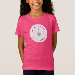 Dance Disco Ball Party Custom Roze Zwart Party T-shirt