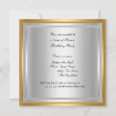 Dance Disco Birthday Party Gold Invitation Kaart (Achterkant)