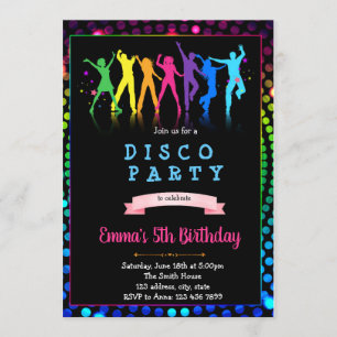 Dance disco invitation à la fête d'anniversaire