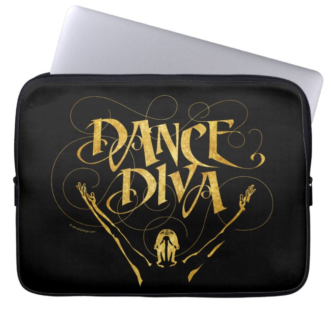 Dance Diva (goud) Laptop Sleeve (Voorkant)