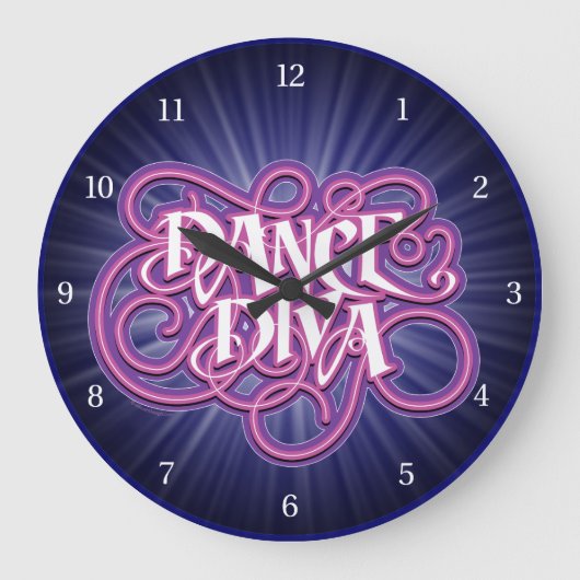 Dance Diva Large Clock Grote Klok (Voorkant)