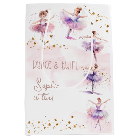 Dance en twirl ballerina medium cadeauzakje (Voorkant)