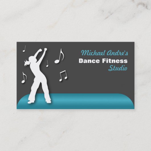 Dance Fitness Blue Visitekaartjes (Voorkant)