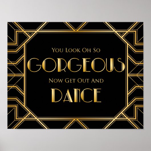 Dance Floor Wedding Sign | Gatsby Art Deco Poster (Voorkant)