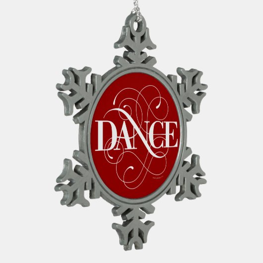Dance Flourish Snowflake Pewter kerstversiering Tin Sneeuwvlok Ornament (Links)