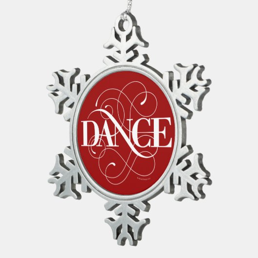 Dance Flourish Snowflake Pewter kerstversiering Tin Sneeuwvlok Ornament (Rechts)