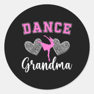 Dance Grandma Hearts Dancing Oma van een danseres Ronde Sticker